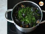 Moules marinières, yksinkertainen ja herkullinen resepti - Valmistelu askel 4