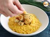 Kampasimpukoiden risotto sahramin kera - Valmistelu askel 6