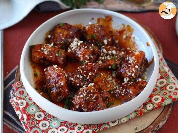 Korealaista paistettua kanaa mausteisella gochujang-kastikkeella - Dakgangjeong - kuva 3