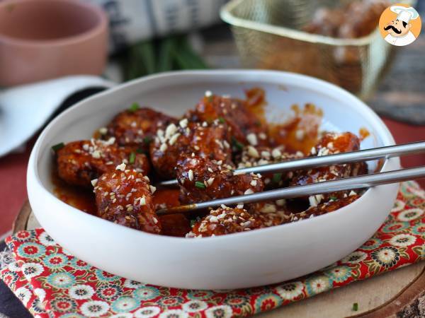 Korealaista paistettua kanaa mausteisella gochujang-kastikkeella - Dakgangjeong - kuva 5