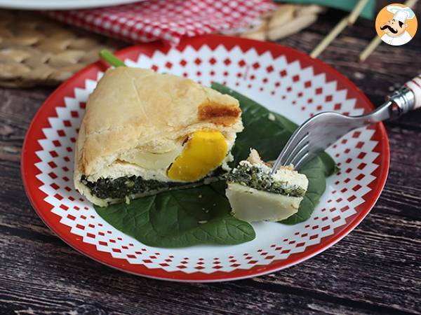 Pinaatti-, ricotta- ja munapiirakka - italialainen Torta Pasqualina - kuva 4