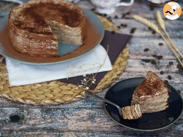 Tiramisu-tyylinen pannukakkukakku kahvin ja kaakaon kera - kuva 4