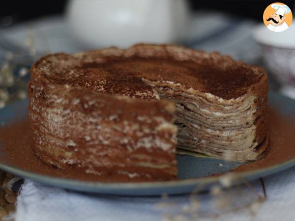 Tiramisu-tyylinen pannukakkukakku kahvin ja kaakaon kera - kuva 5