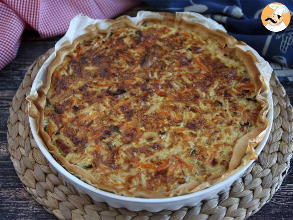 Vihannes- ja pekoniquiche, jota kaikki rakastavat!